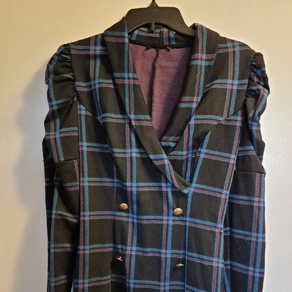 VENUS Black and Blue Dress Blazer with Tailored Fit - Picture 4 of 5